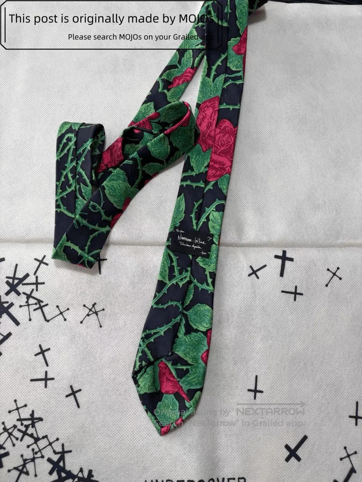 Number (N)ine Number Nine 06SS Roses Pattern Tie. Size ONE SIZE - 3 Thumbnail