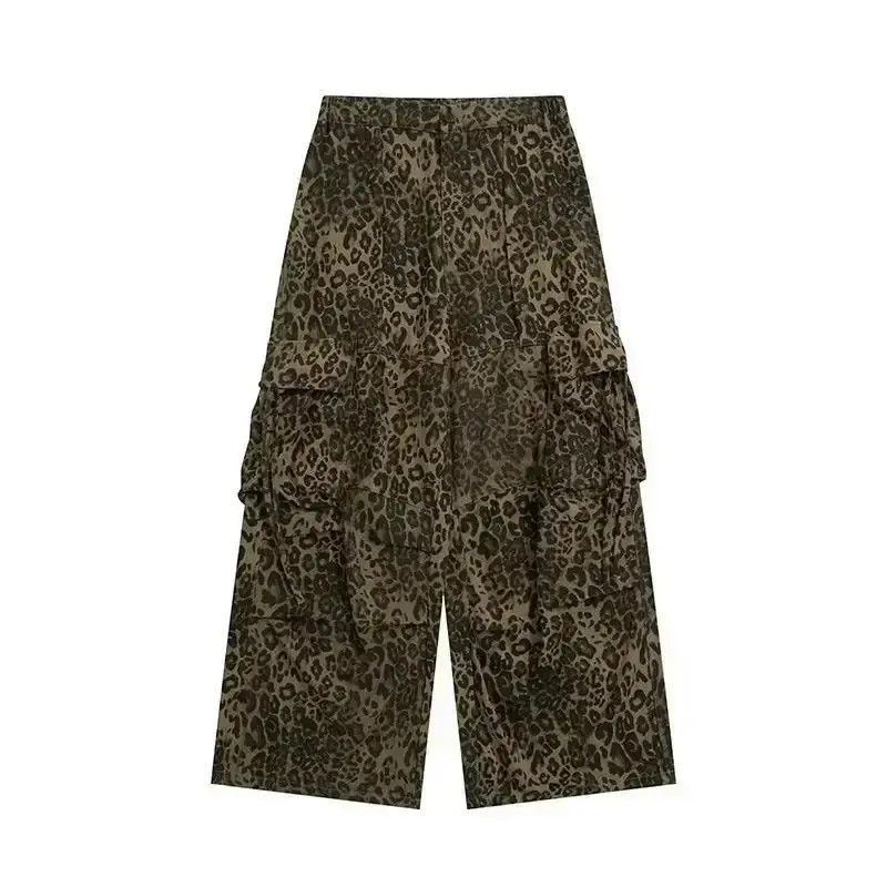 Japanese Brand Leopard print parachute pleated cargo wide-leg pants Size US 30 / EU 46 - 6 Thumbnail