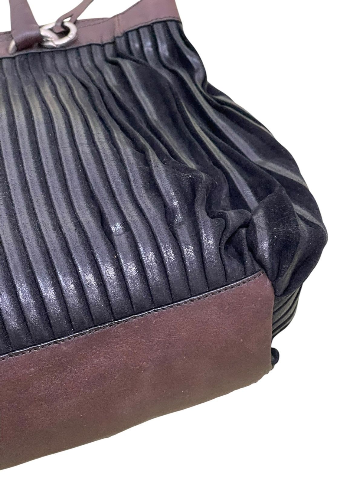 Genuine Leather Full Leather Gambini Italy Pleated Tote Shoulder Bag 1🟩5 Size ONE SIZE - 9 Thumbnail