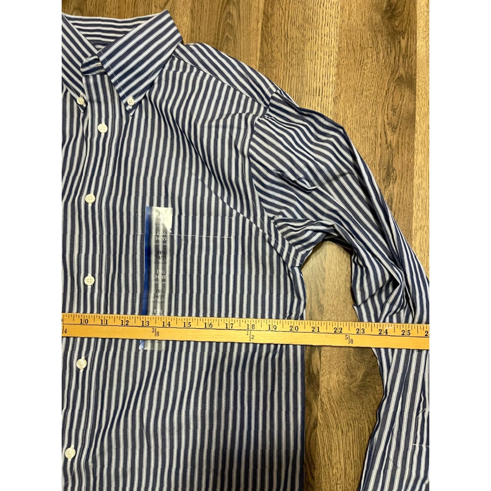 Vintage Croft & Barrow Shirt Men's 15.5 34/35 Blue White Striped Button Down Classic Size US L / EU 52-54 / 3 - 4 Thumbnail