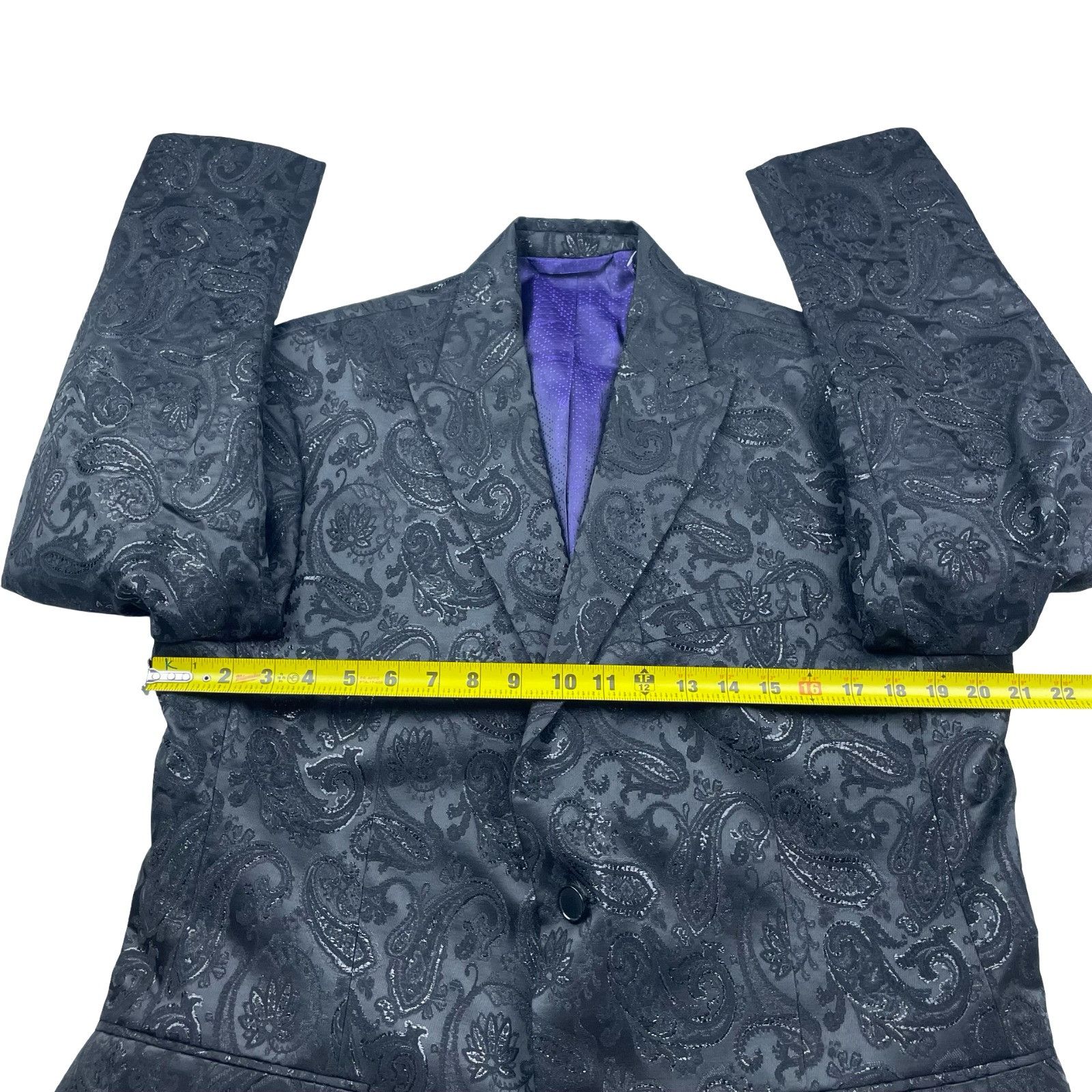 Robert Graham NEW Robert Graham Men's Metallic 2-Button Blazer Black Paisl Size 42R - 8 Thumbnail