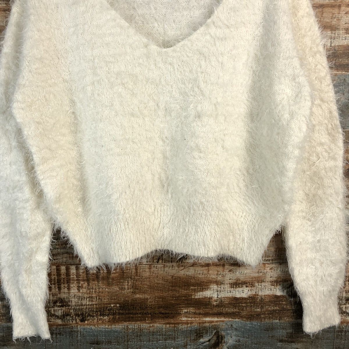 Homespun Knitwear DL Nice Claup White shaggy mohair Knitwear #C238 Size M / US 6-8 / IT 42-44 - 6 Thumbnail