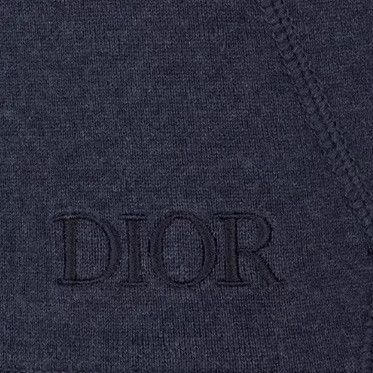 Dior Dior Oblique all-over logo cashmere zip hood jacket navy Size US L / EU 52-54 / 3 - 3 Thumbnail