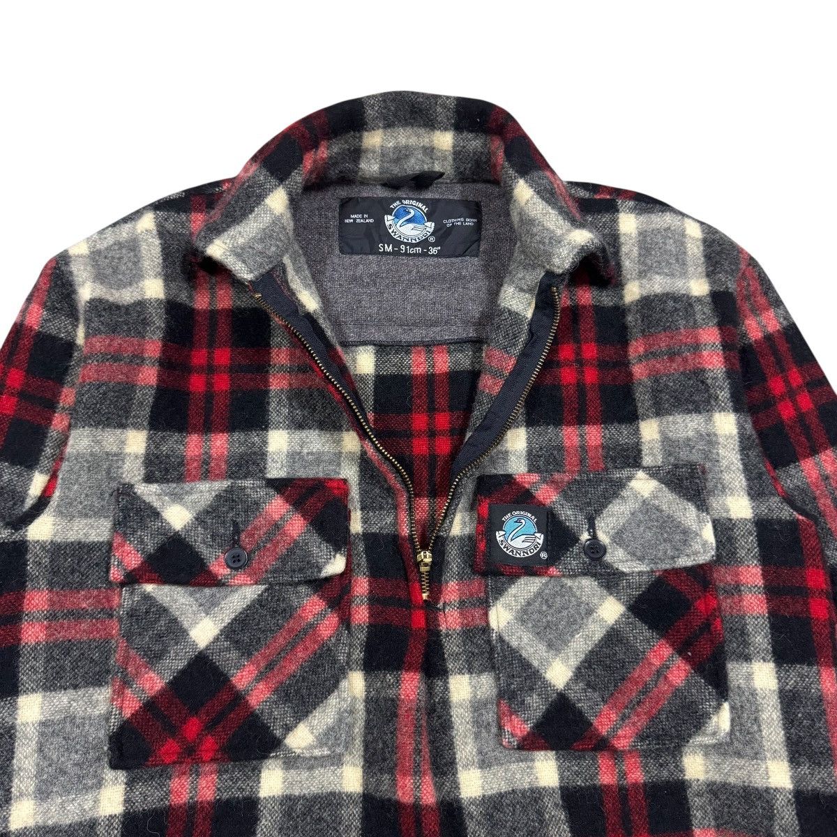 Japanese Brand Swandri Tartan Half Zipper Wool Pullover Shirt Size US S / EU 44-46 / 1 - 7 Thumbnail