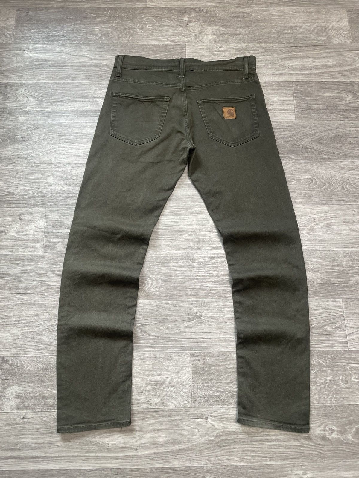 Carhartt Vintage Carhartt Klondike Pants Dark Green Leather Logo Y2K Size US 31 - 1 Thumbnail