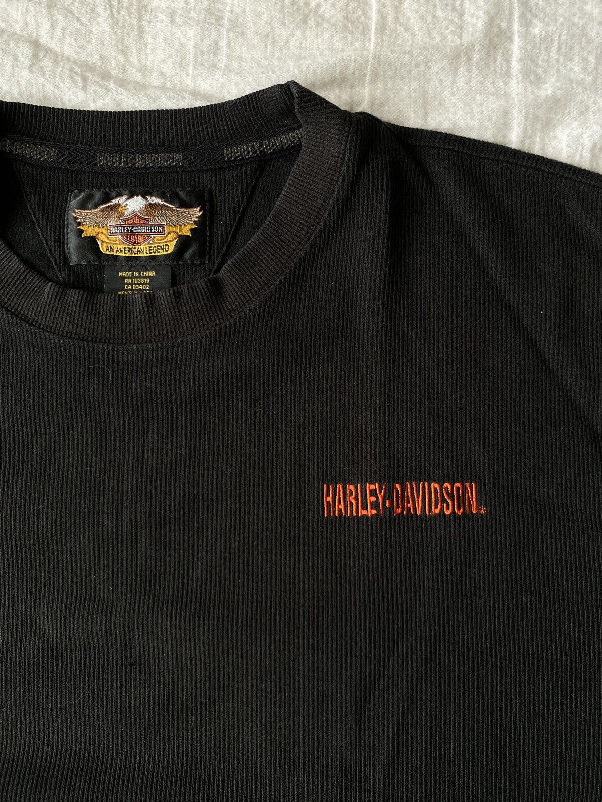Harley Davidson Vintage Harley Davidson Black Thermal Long Sleeve Shirt Size US XL / EU 56 / 4 - 2 Thumbnail
