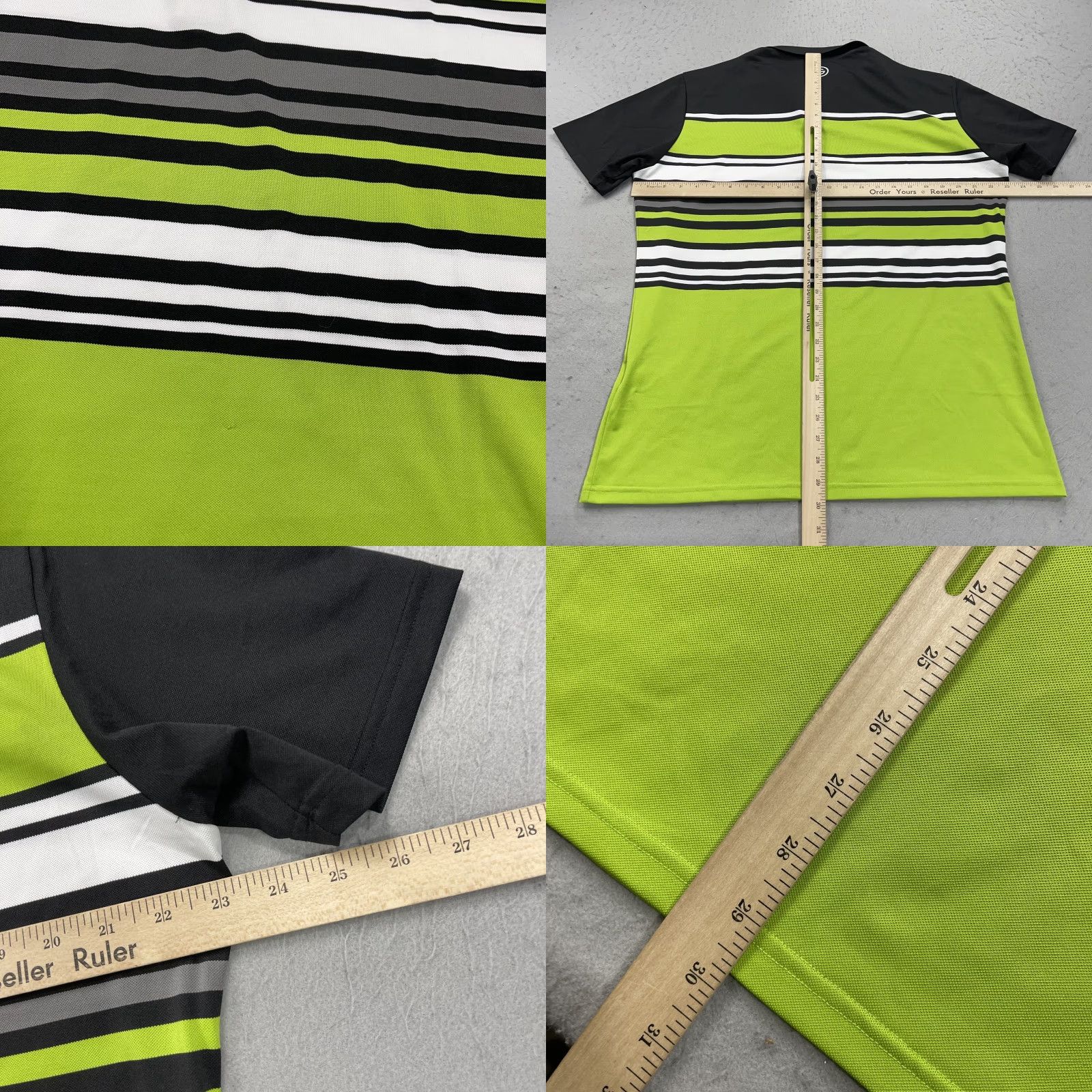 Galvin Green Galvin Green Polo Shirt Mens L Green Striped Performance Stretch Golf Shirts Polo Shirt Mens L Green Striped Size US L / EU 52-54 / 3 - 8 Thumbnail