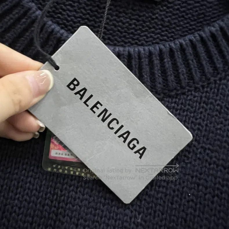 Balenciaga Balenciaga Patchwork Crewneck Knit Asymmetrical Sweater Size US S / EU 44-46 / 1 - 5 Thumbnail