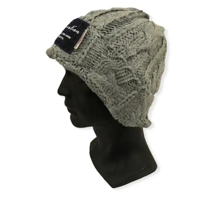 Harris Tweed × Japanese Brand Japanese Brand Harris Tweed Big logo Beanie Hat Size ONE SIZE - 3 Thumbnail
