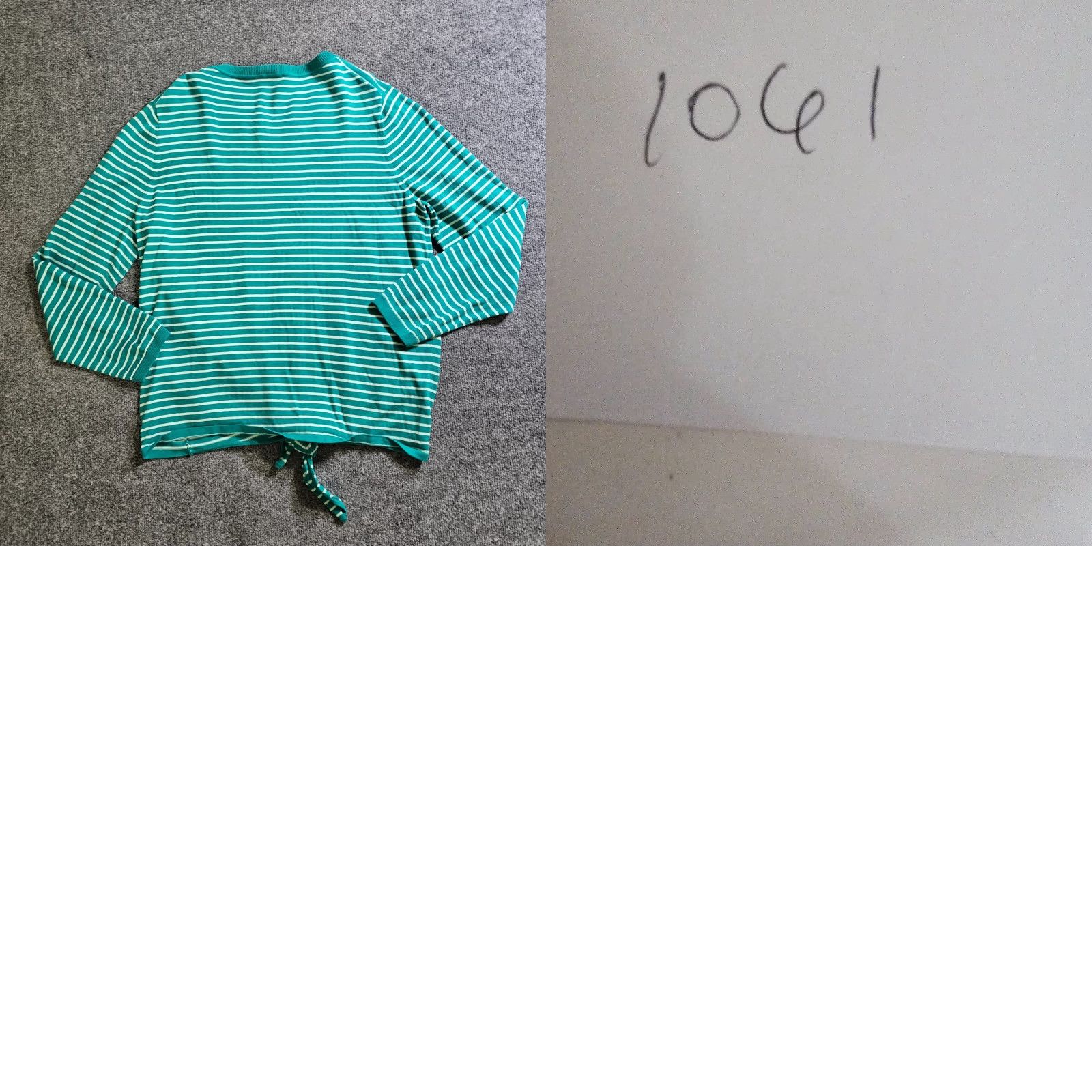 Talbots Talbots Sweater Top Womens XL Green White Stripe Tie Waist Long Sleeve Casual Size XL / US 12-14 / IT 48-50 - 8 Thumbnail