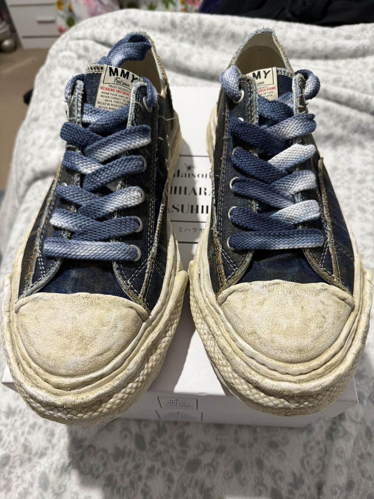 Maison MIHARA YASUHIRO NOT FOR SALE ‼️Size 47 (13M) Distressed Blue Denim Mihara’s Size US 13 / EU 46 - 2 Thumbnail