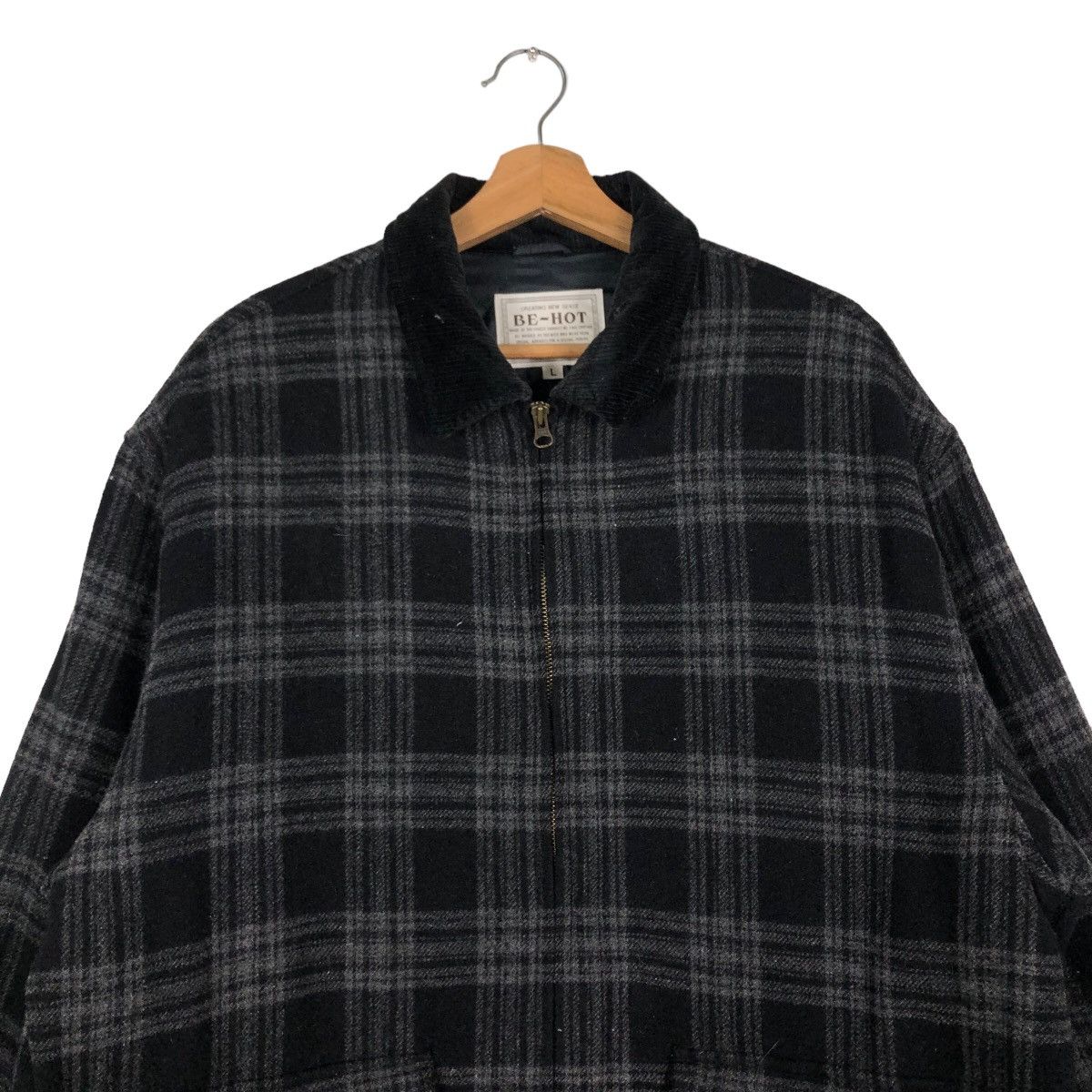 Japanese Brand 🔥Vintage Wool Chore Jacket Be-Hot Japan Tartan Design Size US L / EU 52-54 / 3 - 3 Thumbnail