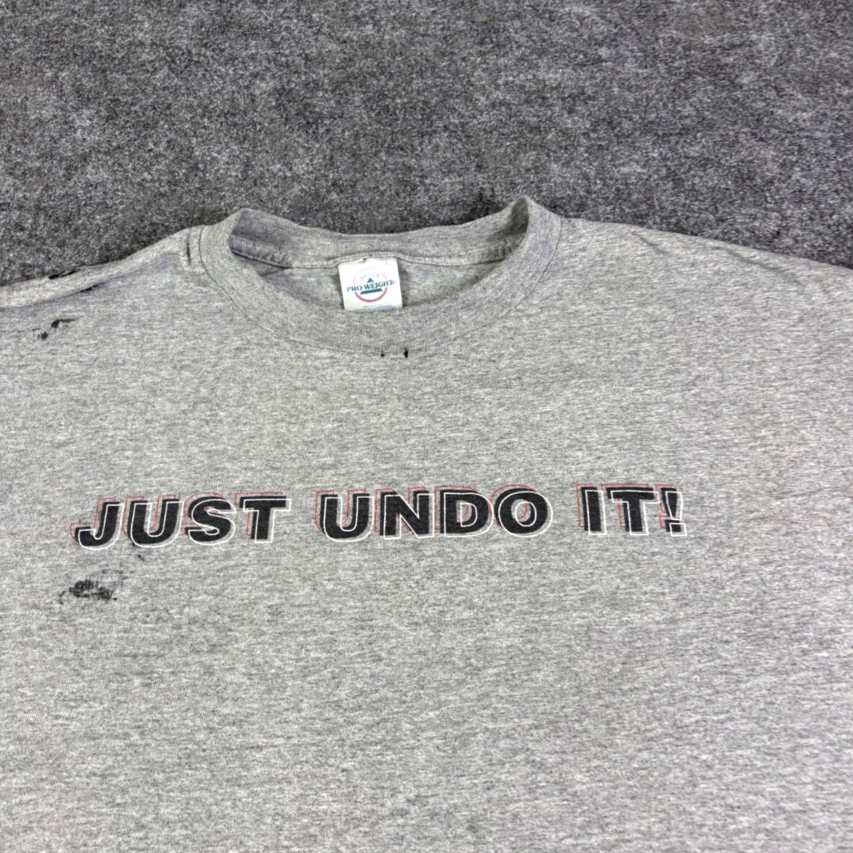 Vintage VINTAGE Delta Pro Weight Just Undo It Parody T-Shirt L Heather Grey Size US L / EU 52-54 / 3 - 4 Thumbnail
