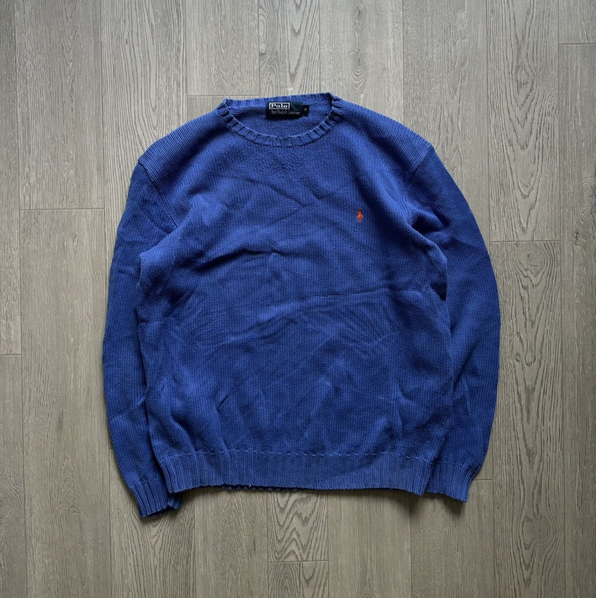 90s Polo Ralph Lauren Sweater Blue Vintage RRL - Tops