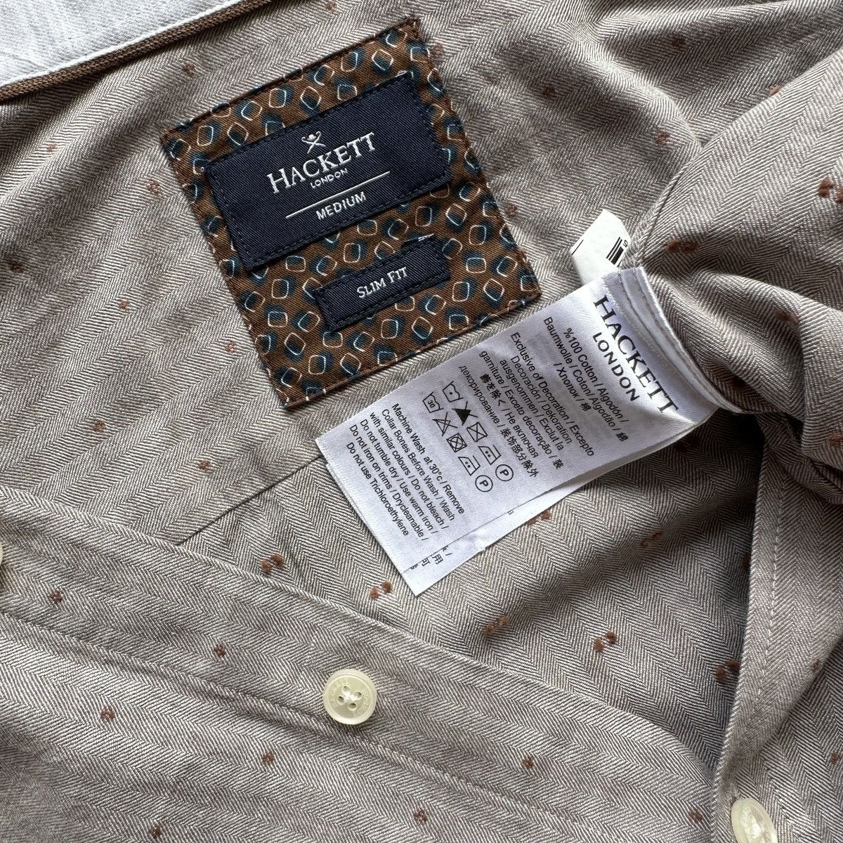 Hackett Men’s Shirts Hackett Button Up Gray Size: M Size US M / EU 48-50 / 2 - 8 Thumbnail