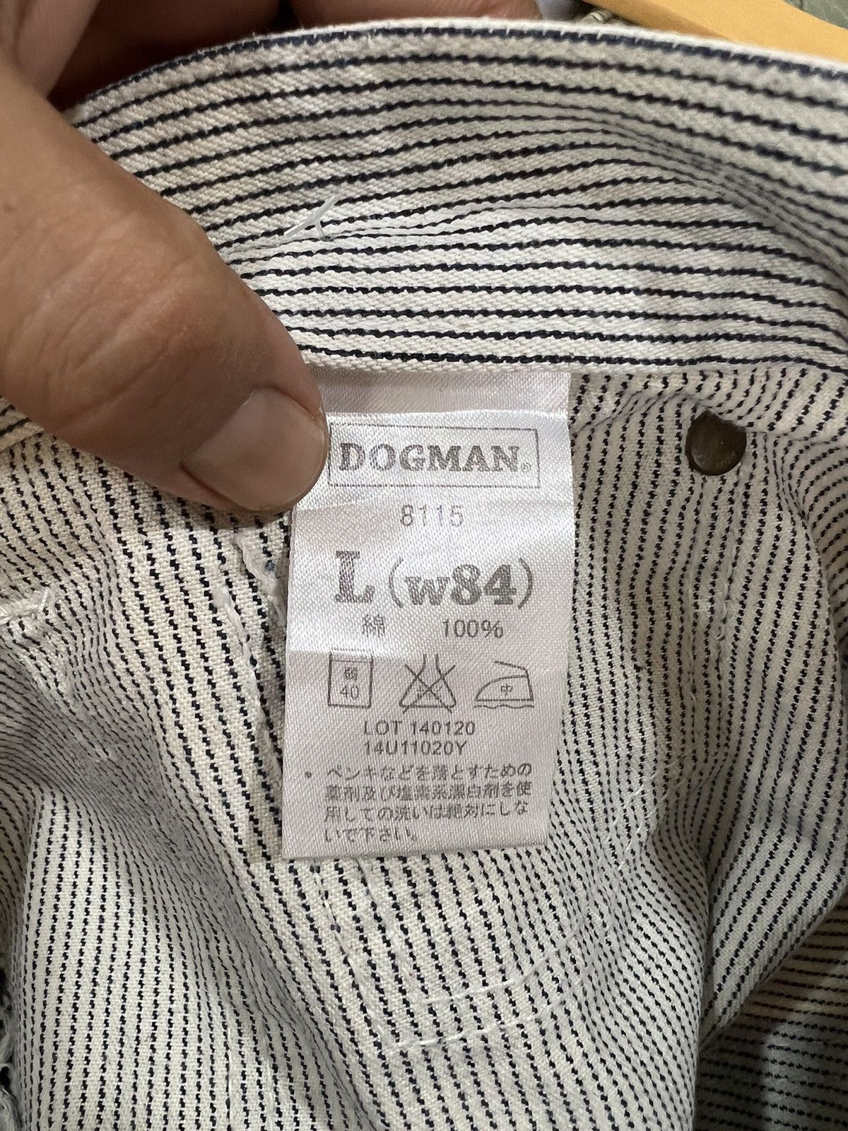 Japanese Brand 🔥Vintage Dogman Hickory Stripe Double Knees Cargo Pant Size US 32 / EU 48 - 15 Thumbnail