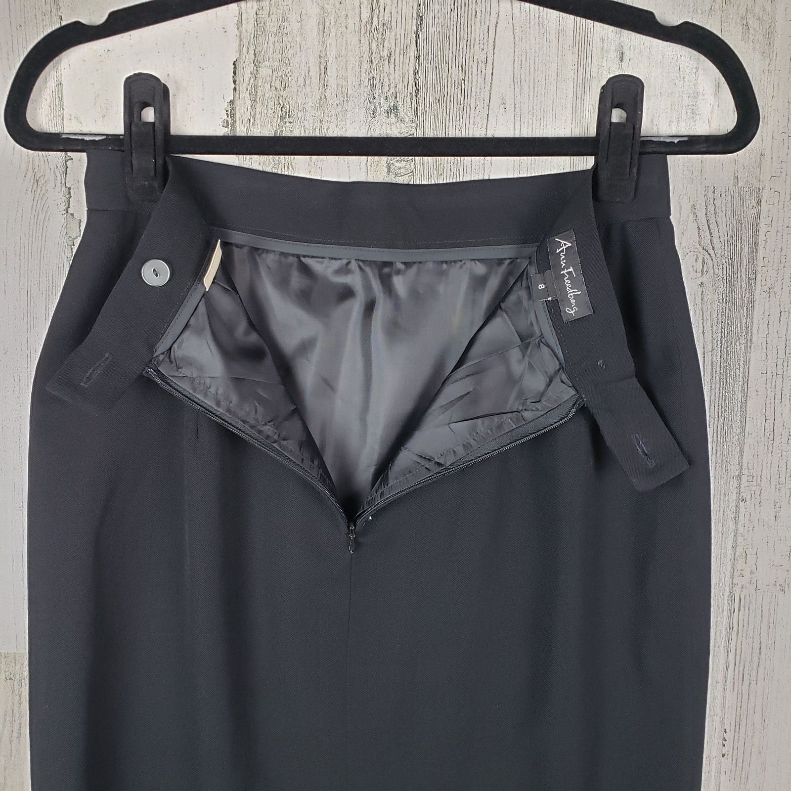 Other Ann Freedberg Black Elisa Lined Straight, Pencil Skirt 8 Size 30" / US 8 / IT 44 - 10 Thumbnail