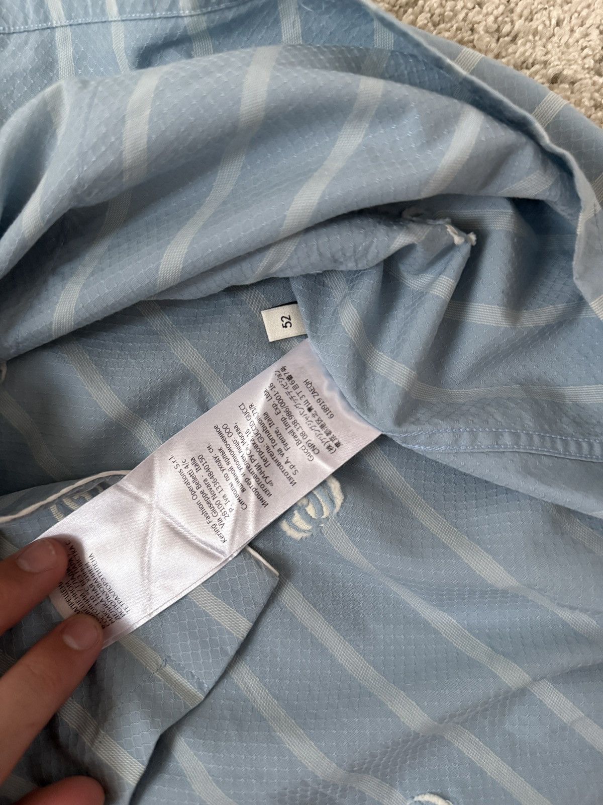 Gucci Gucci Striped GG Logo Shirt Size US L / EU 52-54 / 3 - 4 Thumbnail