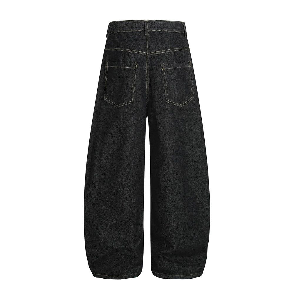 Jean Men's washed vintage street apple embroidered scimitar jeans Size US 32 / EU 48 - 2 Thumbnail