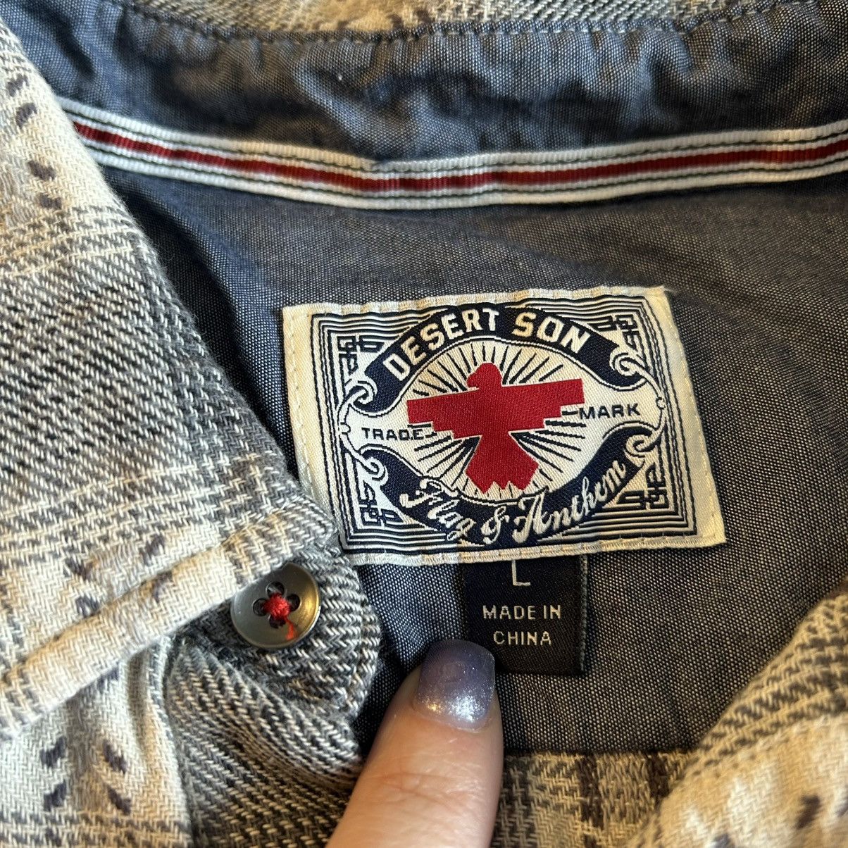Flag & Anthem Desert Son Flag & Anthem gray white plaid LS flannel size L Size US L / EU 52-54 / 3 - 3 Thumbnail