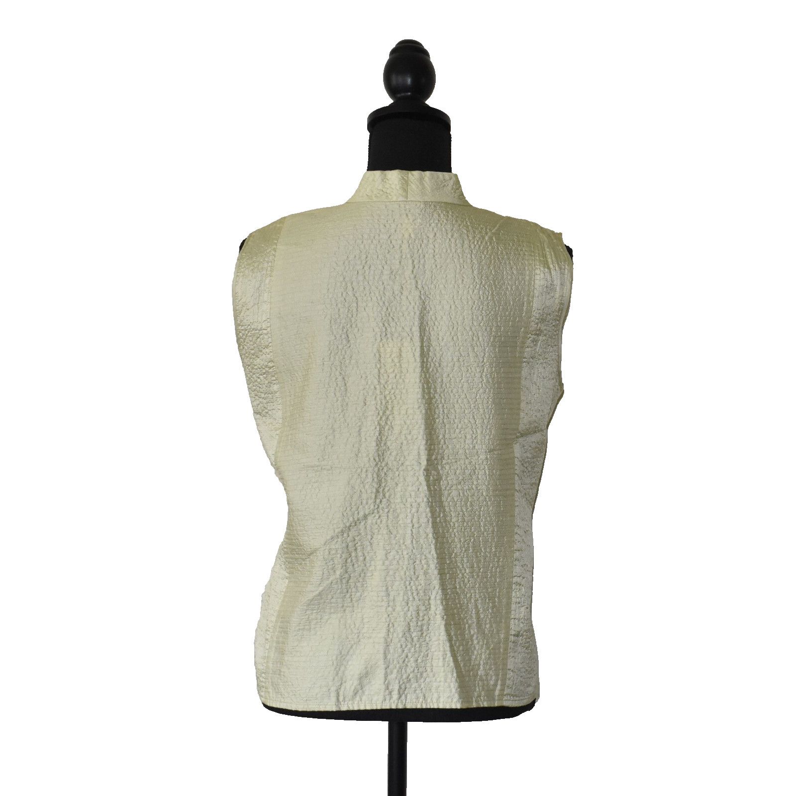 Eileen Fisher EILEEN FISHER Qulted Tussan Silk Mandarin Collar Vest L $228 Size L / US 10 / IT 46 - 3 Thumbnail