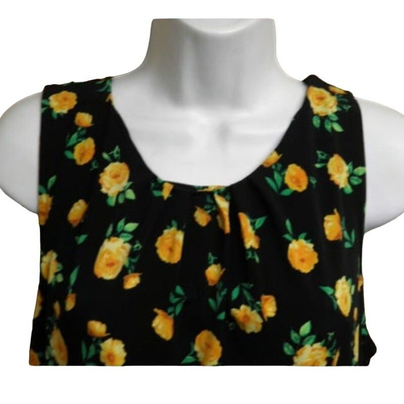 Other New York & Company Womens Medium Yellow Floral Sleeveless Po Size ONE SIZE - 2 Thumbnail