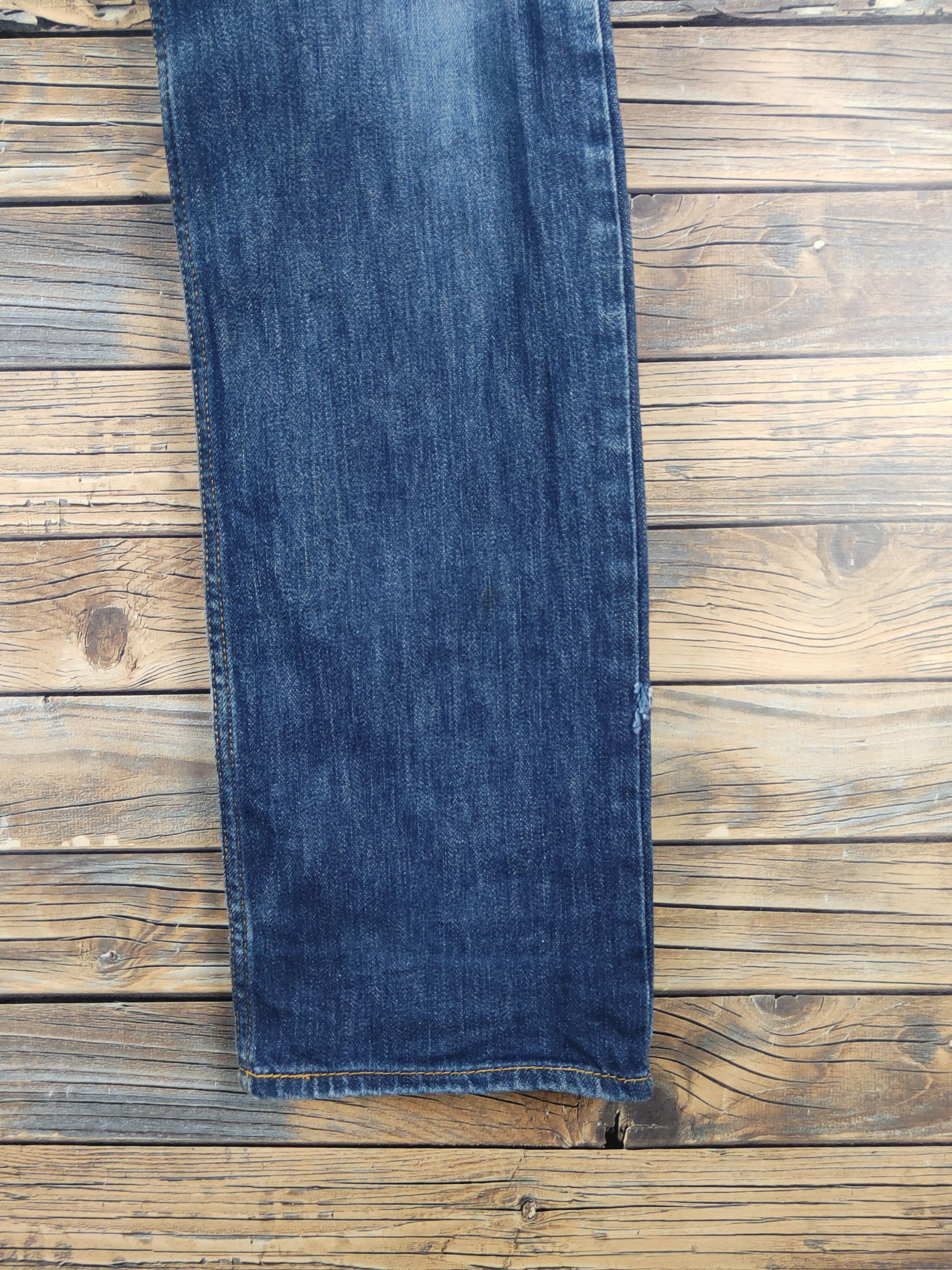 Beams Plus Beams Dark Blue Distressed Ripped denim Jeans #W1985 Size US 32 / EU 48 - 6 Thumbnail