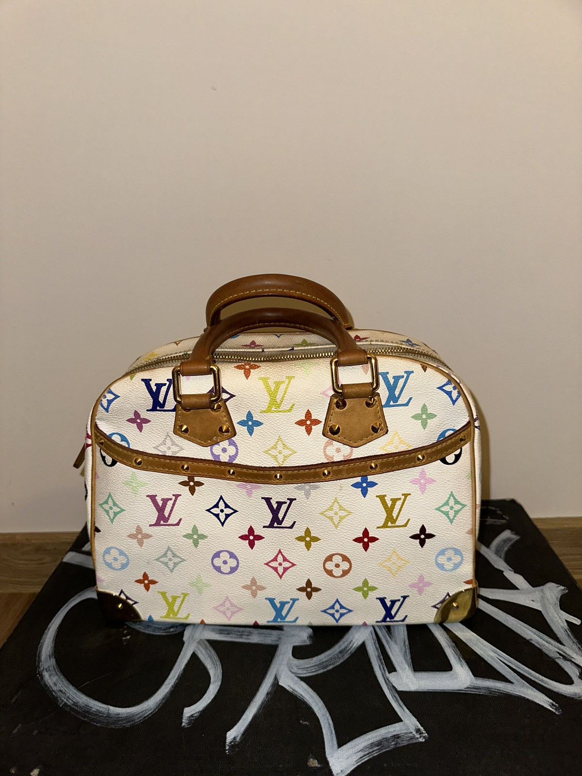 Louis Vuitton × Takashi Murakami Louis Vuitton Trouville Handbag White Takashi Murakami print Size ONE SIZE - 1 Thumbnail