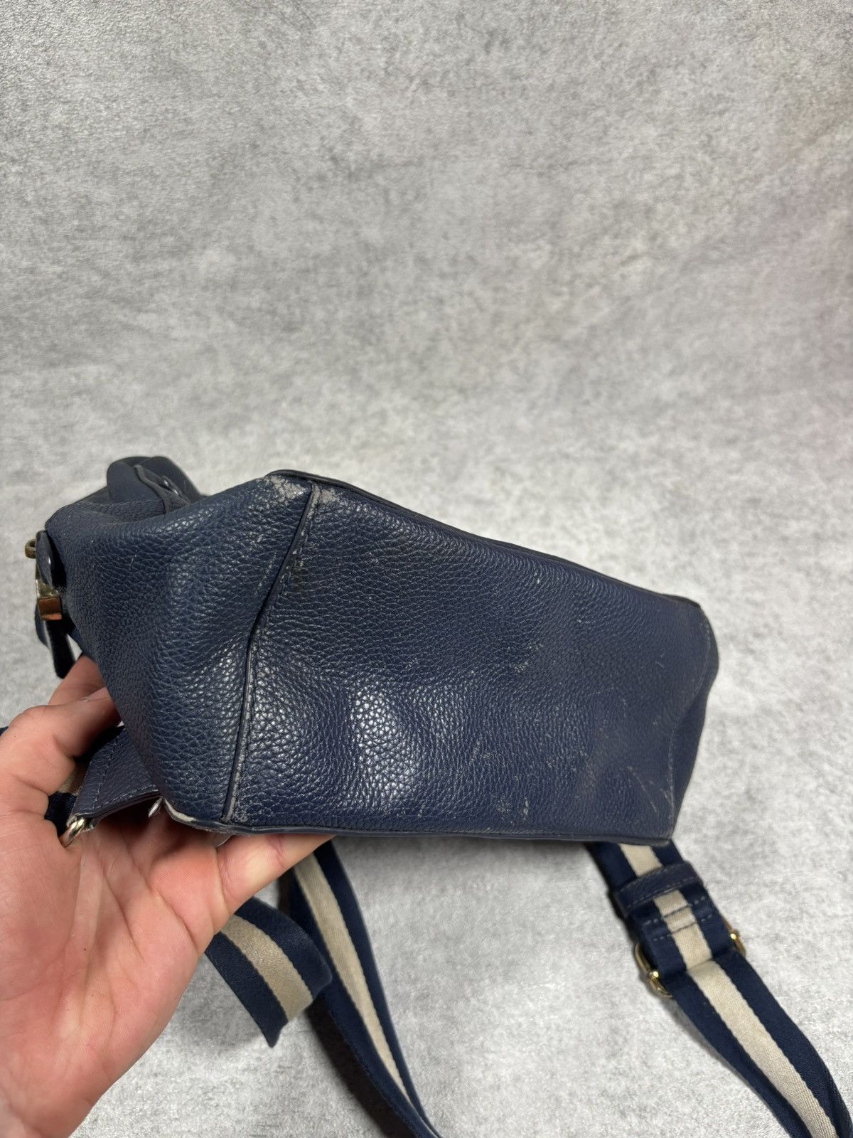 Lauren Ralph Lauren Lauren Ralph Lauren Pebbled Leather Navy Backpack Nautical Size ONE SIZE - 8 Thumbnail