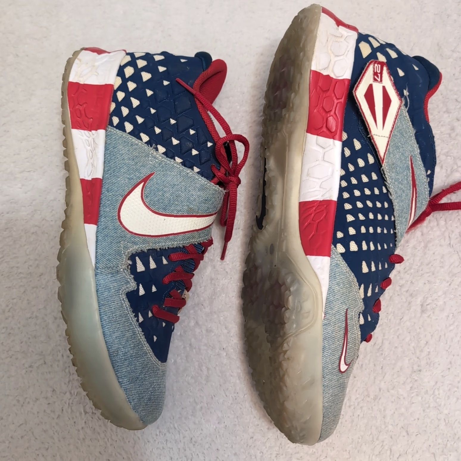 Nike Nike Force Zoom Trout 6 PRM Sneaker Men Size 11.5 Blue Suede 2020 Retro 4th July USA Flag Comfort Size US 12 / EU 45 - 3 Thumbnail