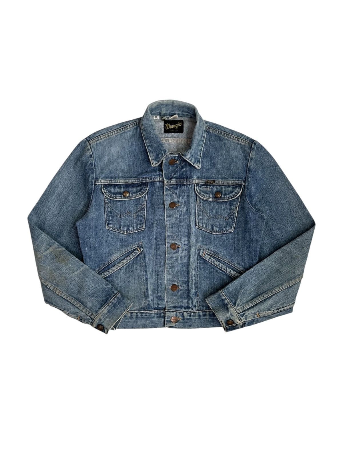 Vintage Vintage 70s Wrangler 124MJ Denim Jacket Made in USA Size US S / EU 44-46 / 1 - 1 Thumbnail