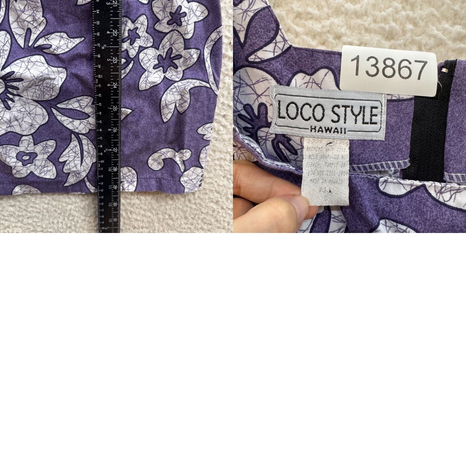 Vintage VINTAGE 90s Hawaiian Mini Dress M Purple Hibiscus Floral Tropical Coconut Women's S/ M Casual Cotton Sportswear Beach Size M / US 6-8 / IT 42-44 - 8 Thumbnail