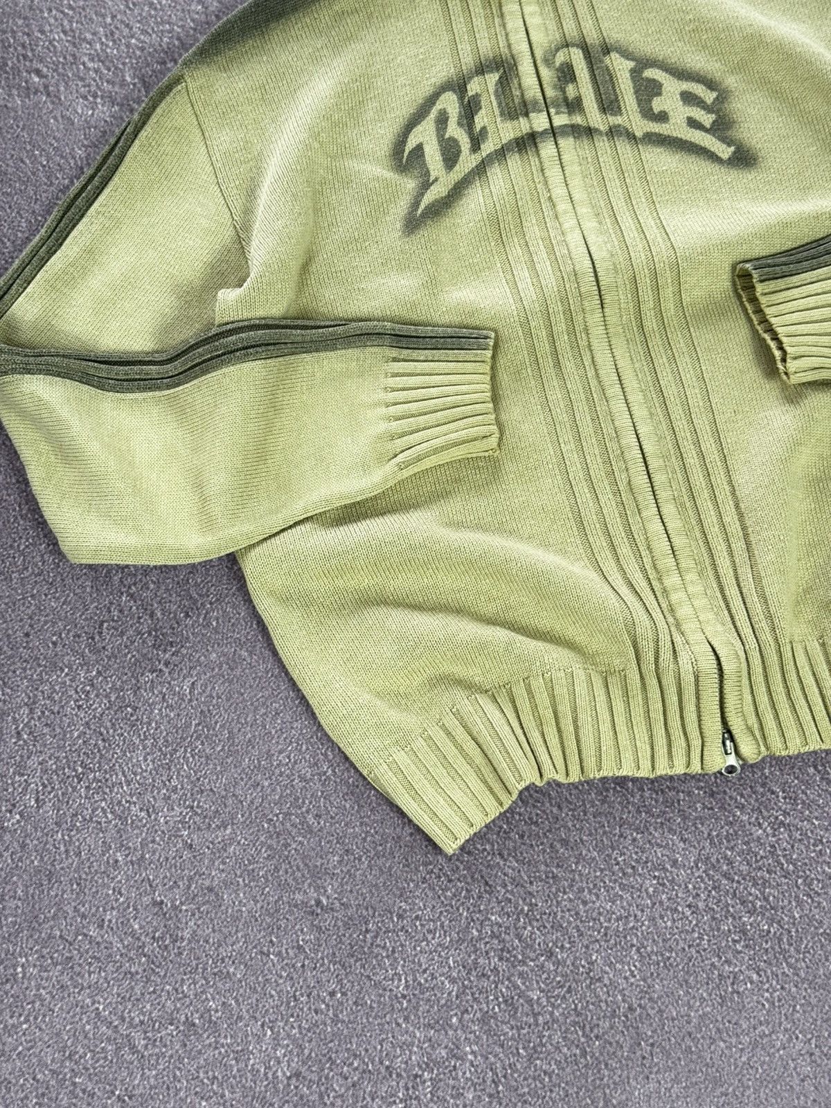 Japanese Brand Vintage Y2K Ribbed Knit Zip-Up Military Sweater Size US L / EU 52-54 / 3 - 4 Thumbnail