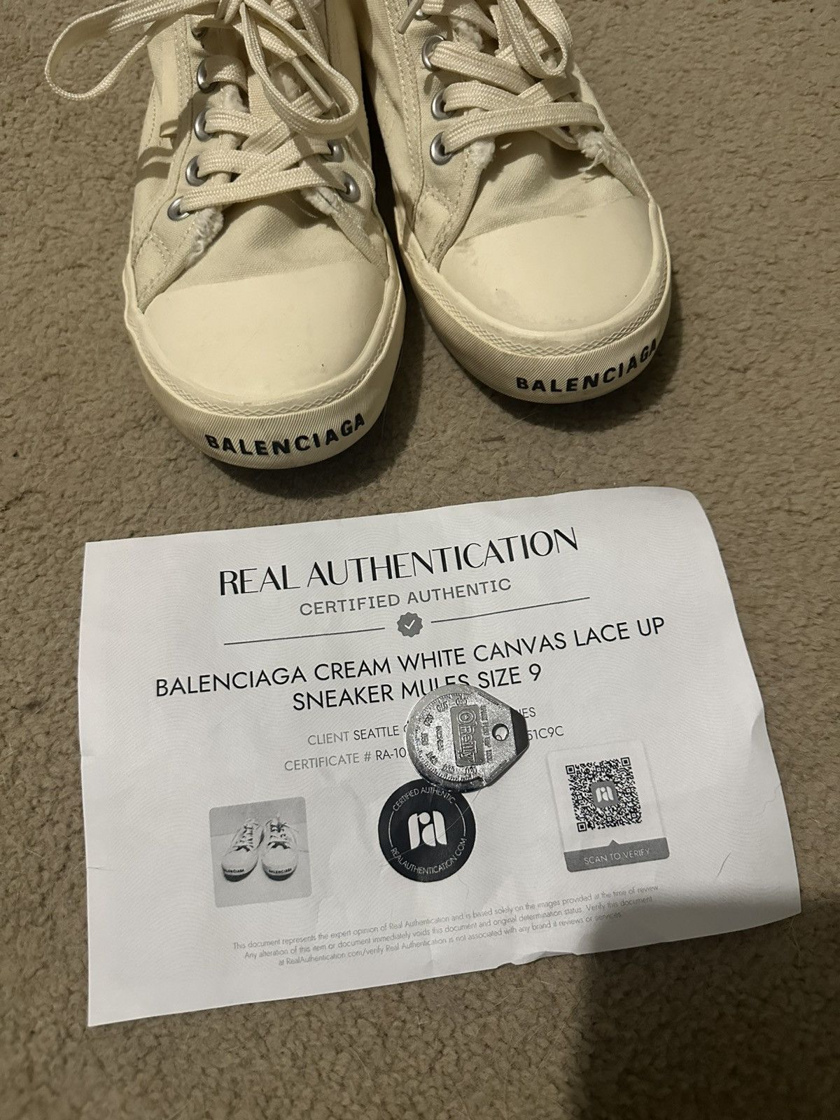 Balenciaga Balenciaga Paris Sneaker Mules - Cream Canvas (Size EU 39) Size US 9 / EU 42 - 6 Thumbnail