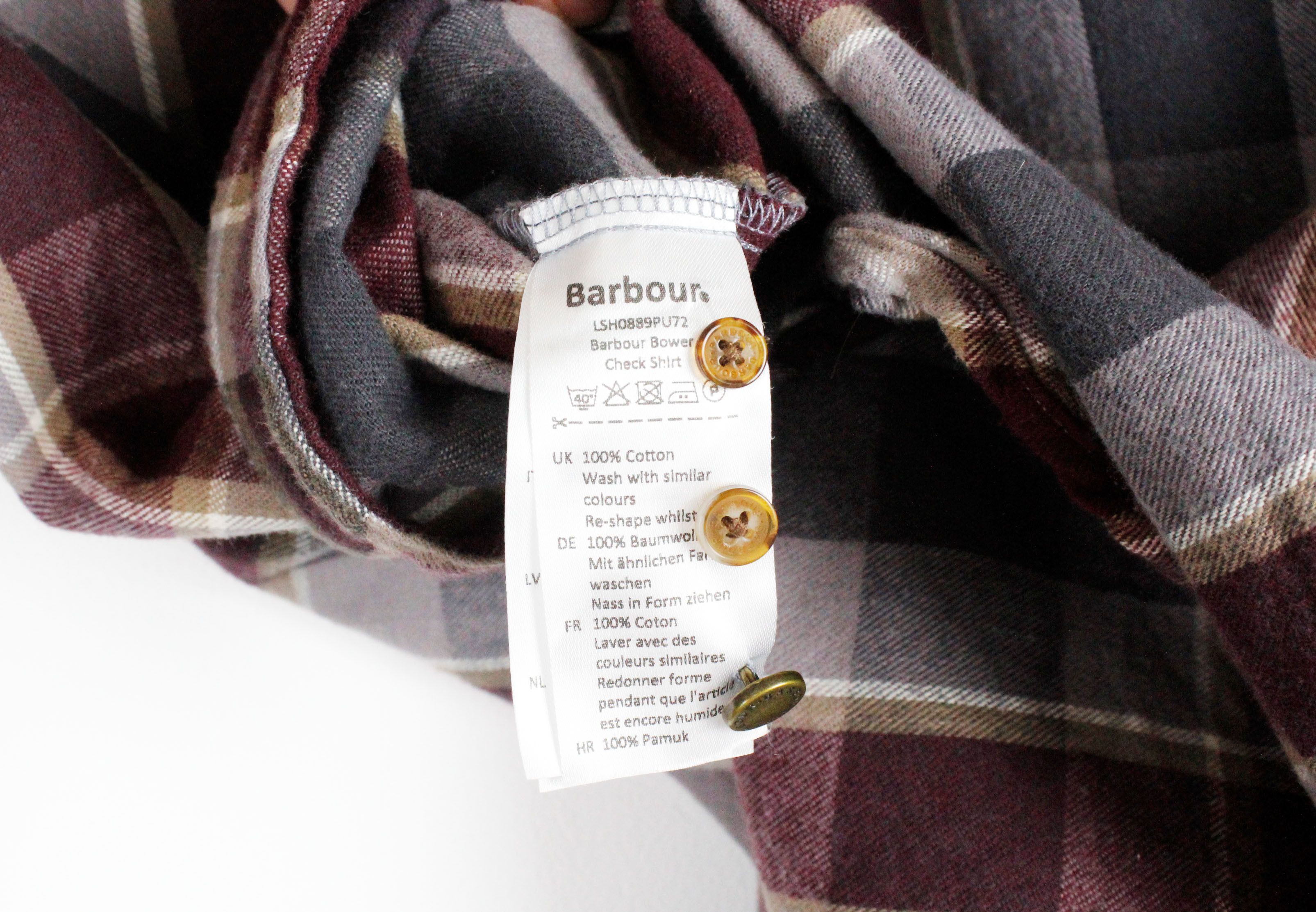 Barbour × Vintage Womens Barbour Flannel Bower Check Tartan Classic Shirt Size L / US 10 / IT 46 - 7 Thumbnail