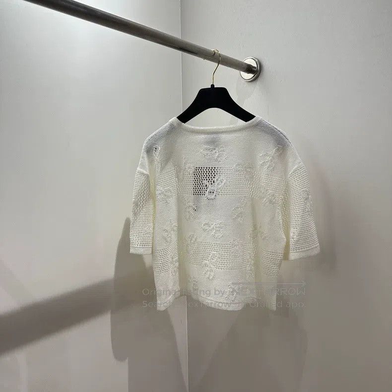 Chanel Chanel 24p hollow knit bow short sleeves Size XS / US 0-2 / IT 36-38 - 2 Thumbnail