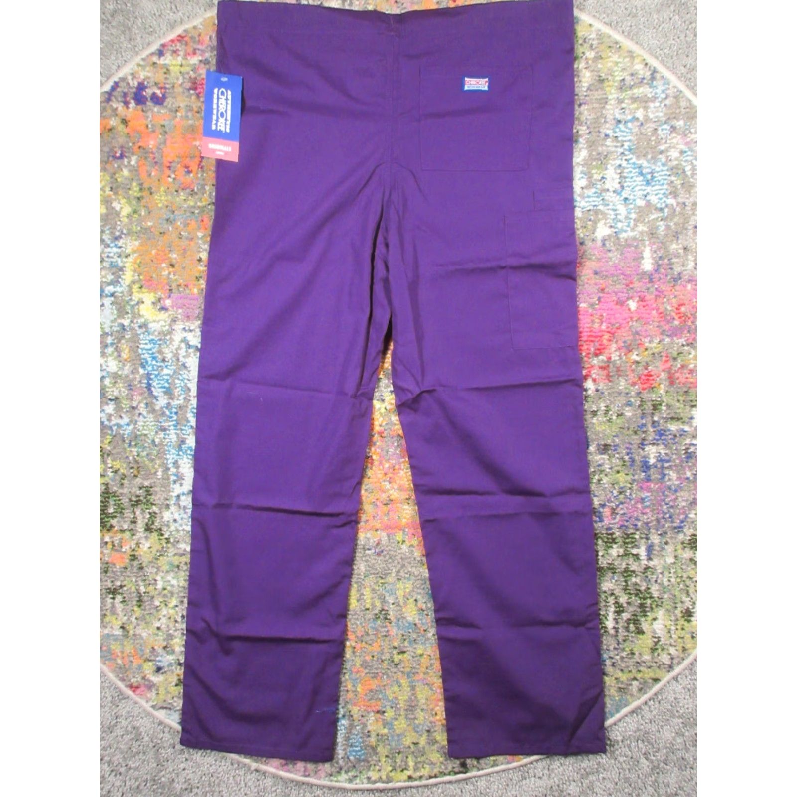 Cherokee Cherokee Workwear Scrub Pants Unisex Adult Small Eggplant Purple Originals NEW Size US 29 - 2 Thumbnail