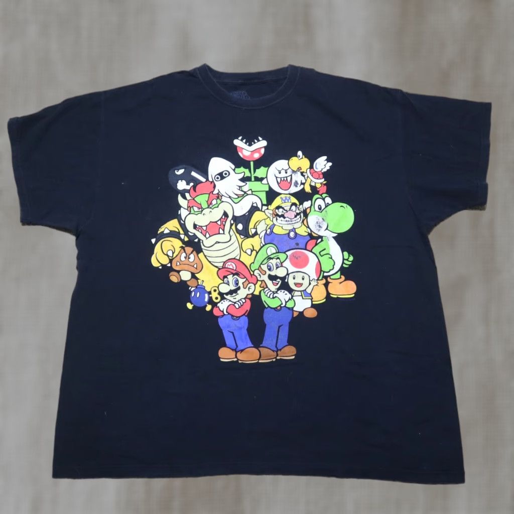 Vintage Super Mario Shirt Adult 2XL Black Graphic Tee, Mario Bros. Luigi WARIO WALUIGI 80s 90s Men Logo Printed, 100% Cotton, Crew Neck, Short Sleeve Size US XXL / EU 58 / 5 - 1 Thumbnail