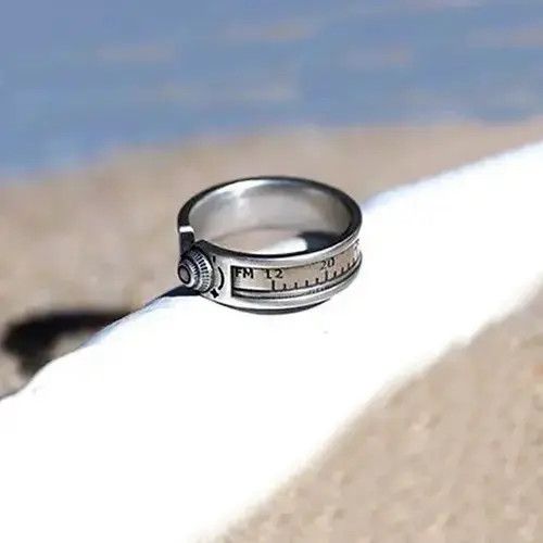 Japanese Brand Silver Measuring Ruler Resizable Ring Size ONE SIZE - 3 Thumbnail