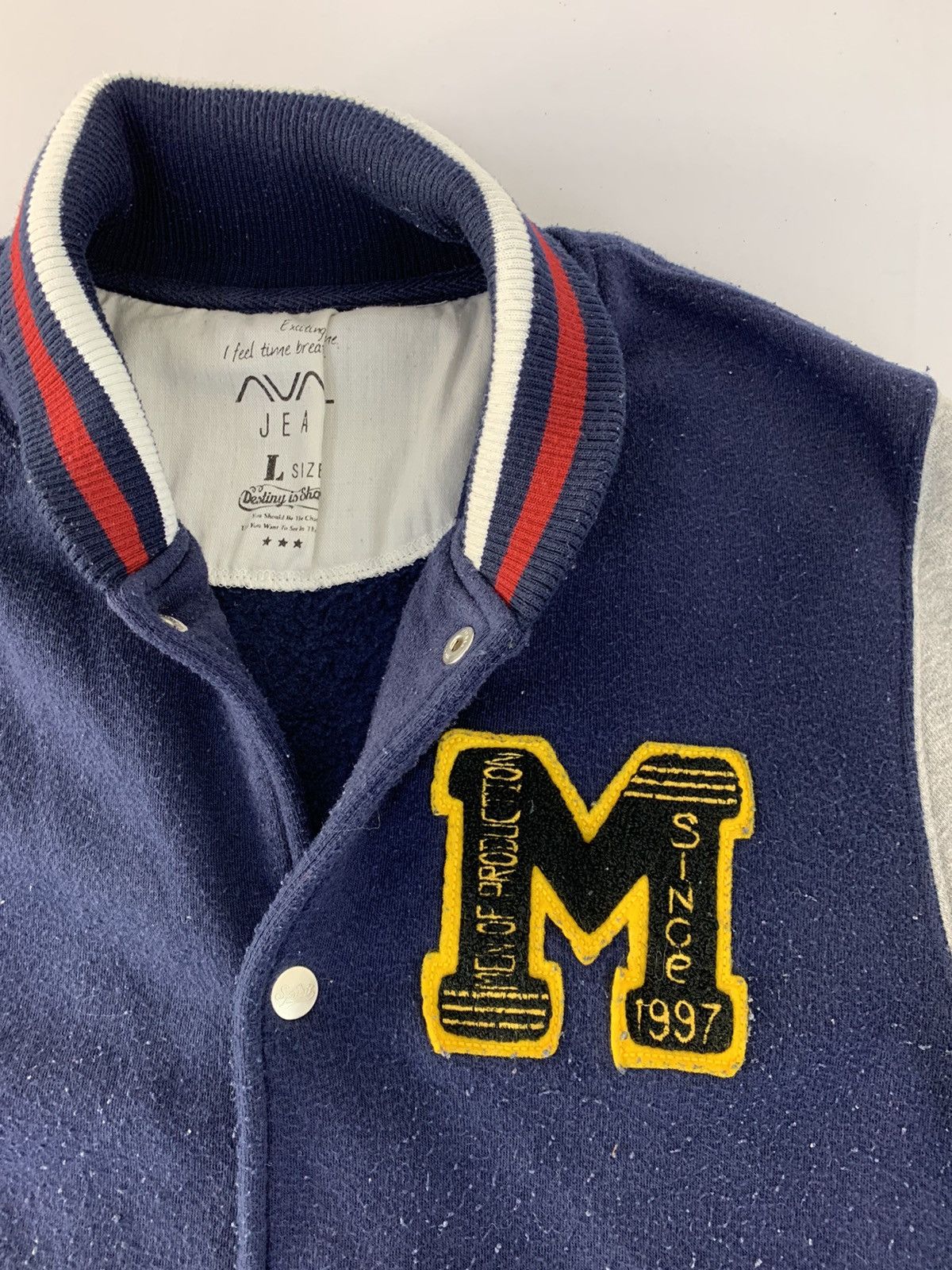 Japanese Brand Hype Avail Jean Avant Garde Simple Varsity Jacket Size M / US 6-8 / IT 42-44 - 4 Thumbnail