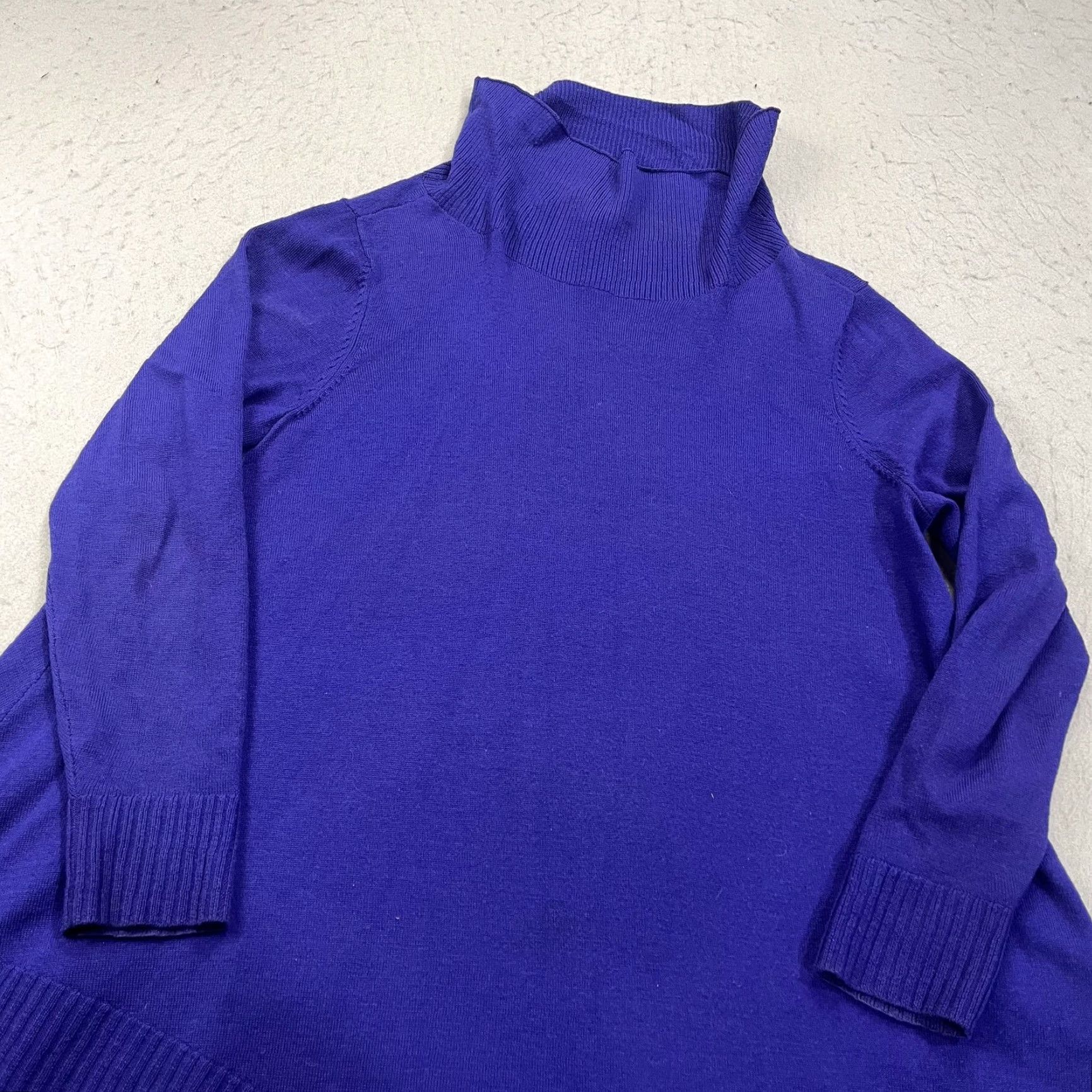 Eileen Fisher Eileen Fisher Sweater Womens Medium Purple 100% Merino Wool Turtleneck Tunic Size M / US 6-8 / IT 42-44 - 4 Thumbnail