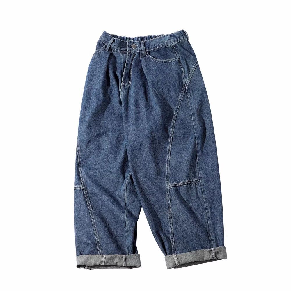Japanese Brand × Jean Japanese retro distressed washed elastic waist jeans Size US 32 / EU 48 - 2 Thumbnail