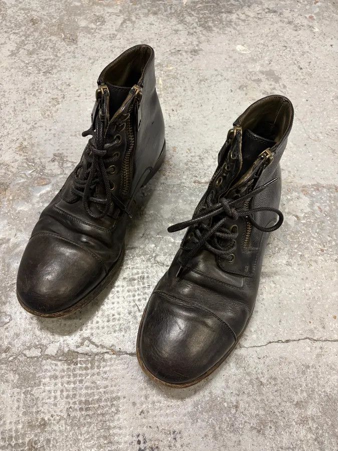 Dolce & Gabbana 2000s Dolce & Gabbana Zip Black Leather Boots Size US 7.5 / EU 40-41 - 3 Thumbnail