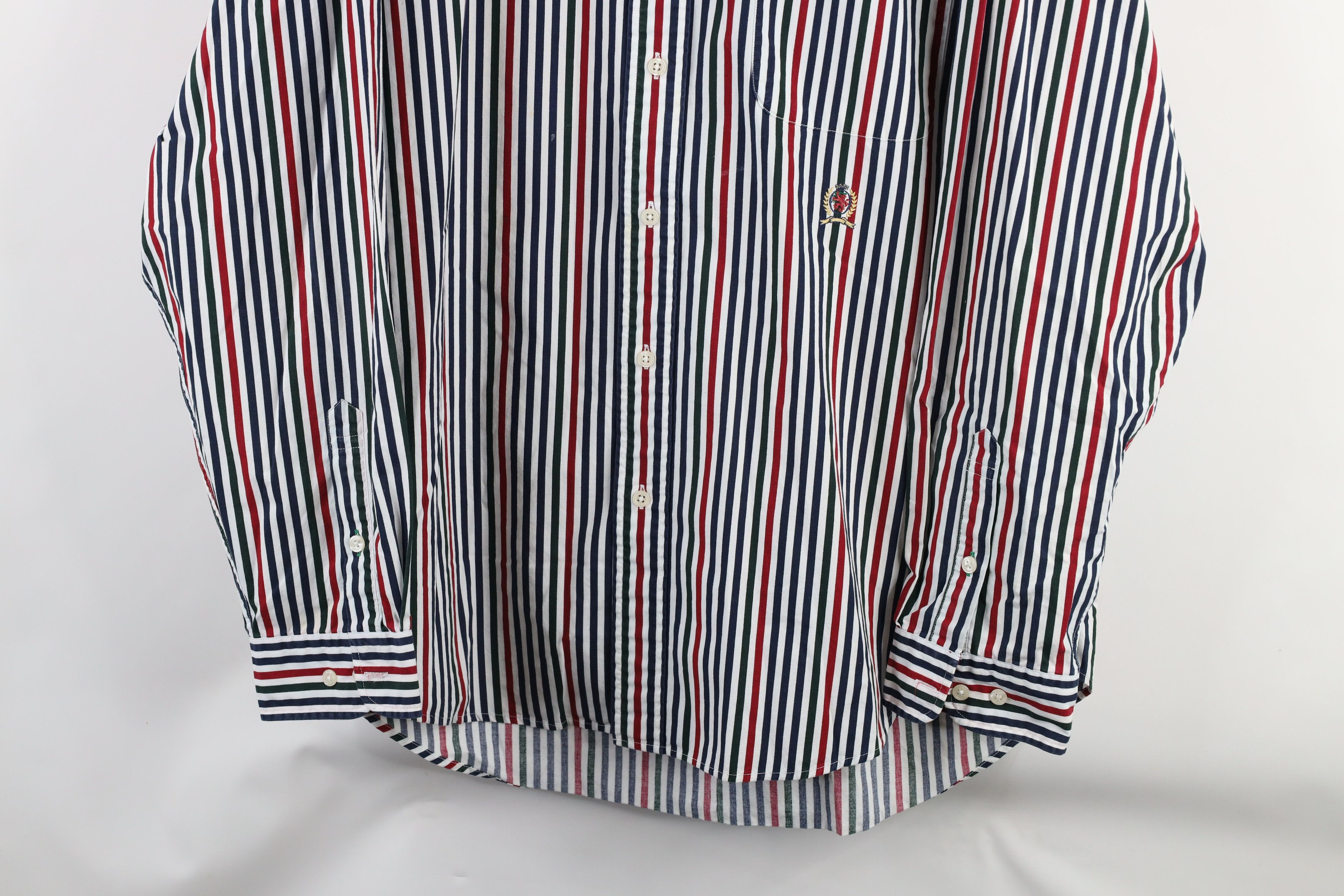 Tommy Hilfiger × Vintage Vintage 90s Tommy Hilfiger Collared Button Down Shirt Size US L / EU 52-54 / 3 - 3 Thumbnail