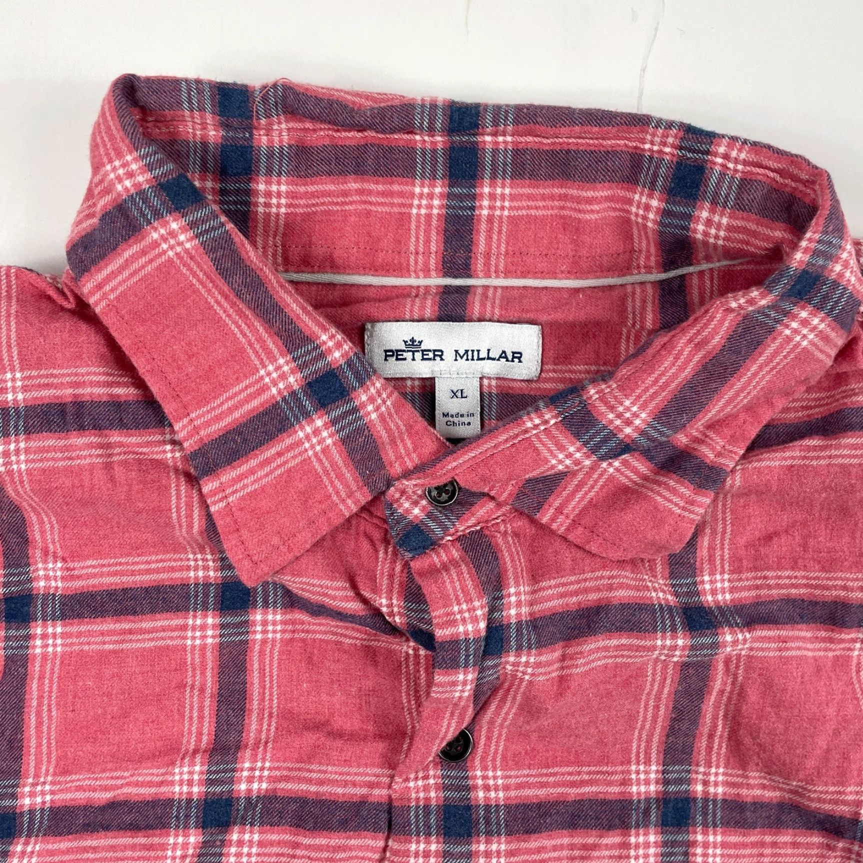 Peter Millar Peter Millar Shirt Mens XL Pink Flannel Long Sleeve Golf Plaid Button-Up Collared Shirt Size US XL / EU 56 / 4 - 7 Thumbnail