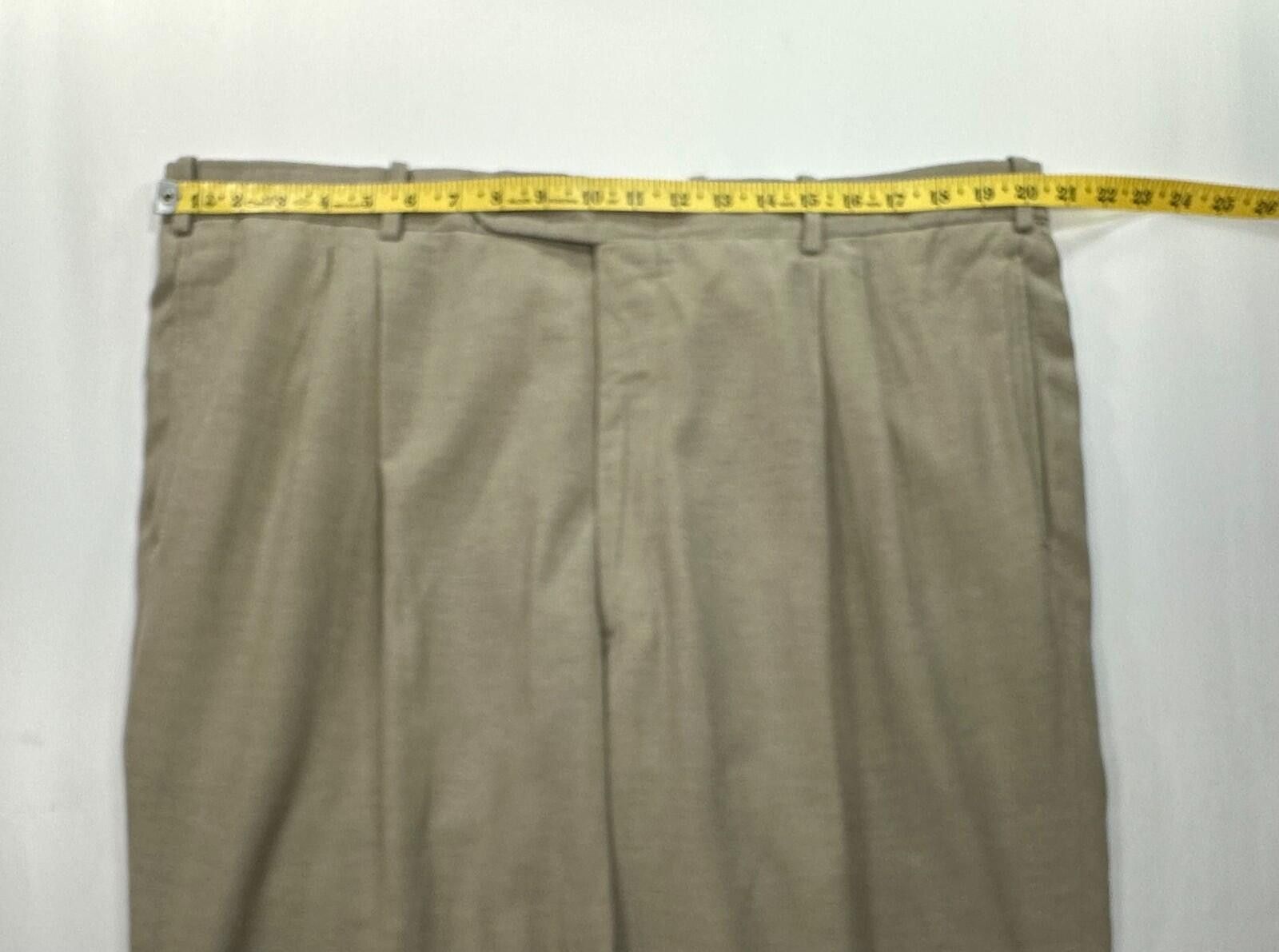 Tom James Tom James Royal Classic Pleated Dress Pants Brown Men 40/28 Size US 40 / EU 56 - 3 Thumbnail