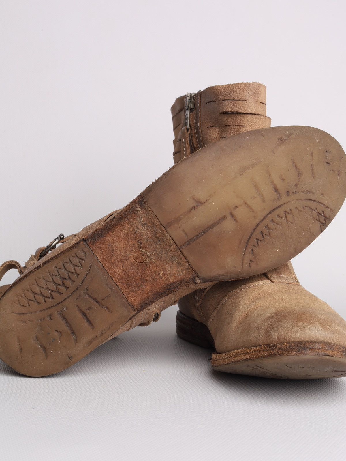 A.S.98 A.S.98 AS98 Airstep Leather Beige High Boots Shoes Size US 11 / IT 41 - 12 Thumbnail