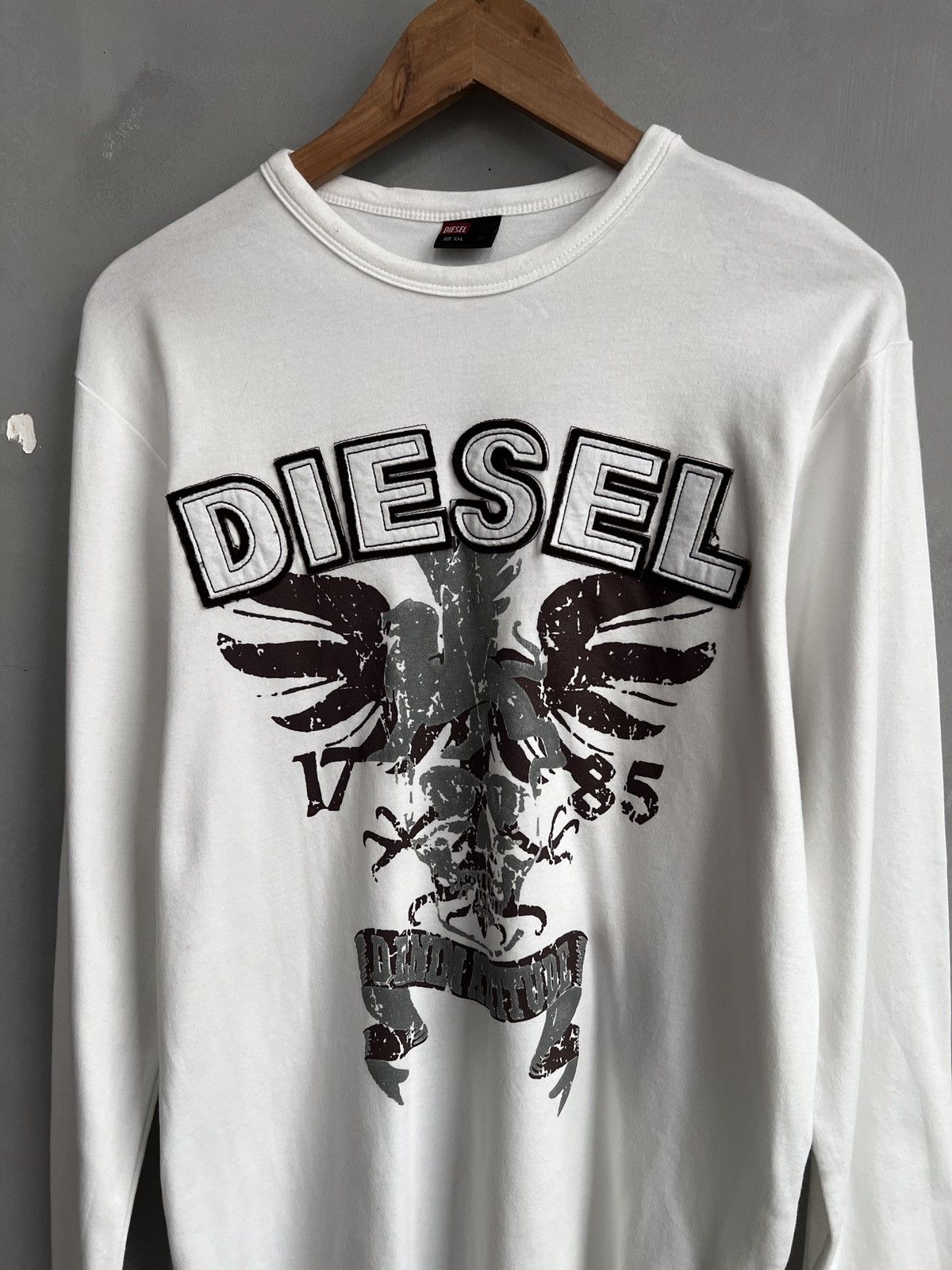 Diesel Diesel White Longsleeve Big Logo y2k style slim fit Size US M / EU 48-50 / 2 - 2 Thumbnail