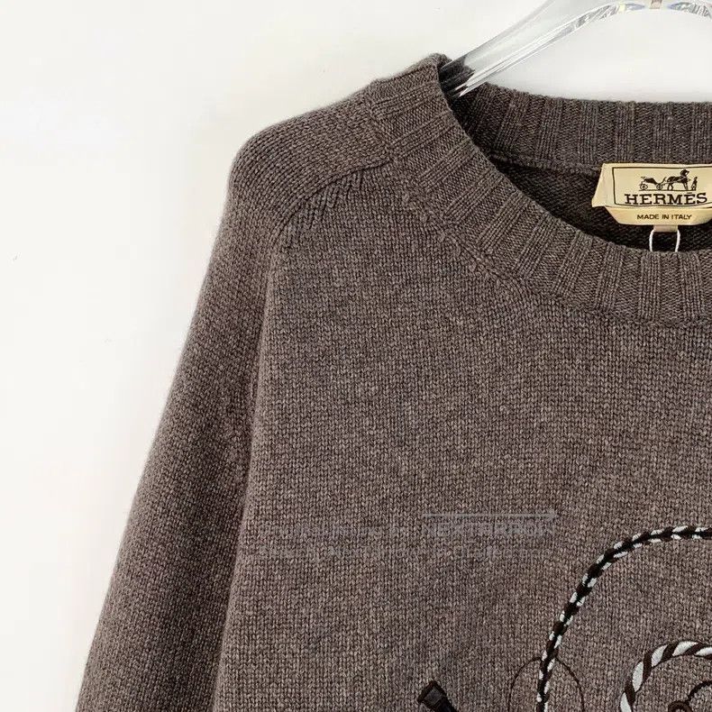 Hermes Hermes Dark coffee color whip stitch embroidery design cas Size XXL / US 16-18 / IT 52-54 - 3 Thumbnail