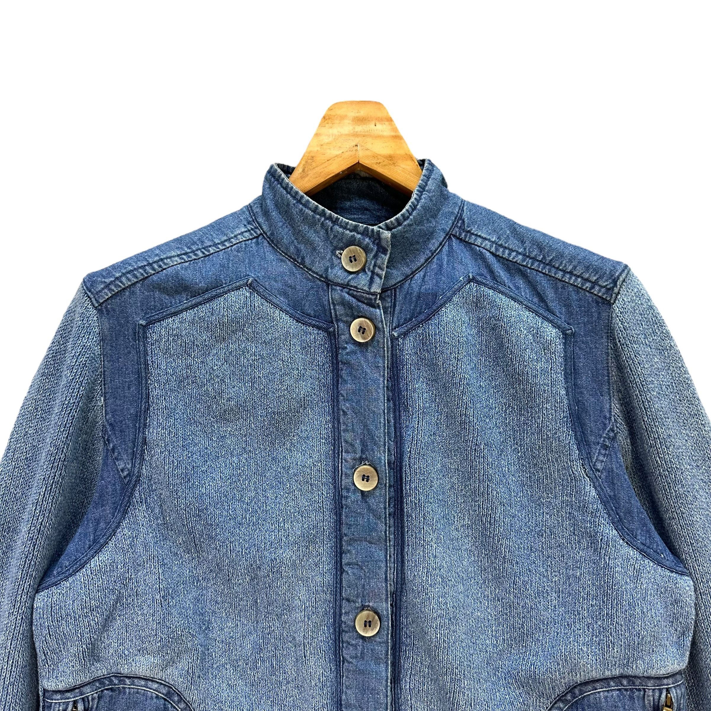 Indigo BLUE WILLI'S Indigo Button Jean Jacket #A43-0989 Size L / US 10 / IT 46 - 2 Thumbnail